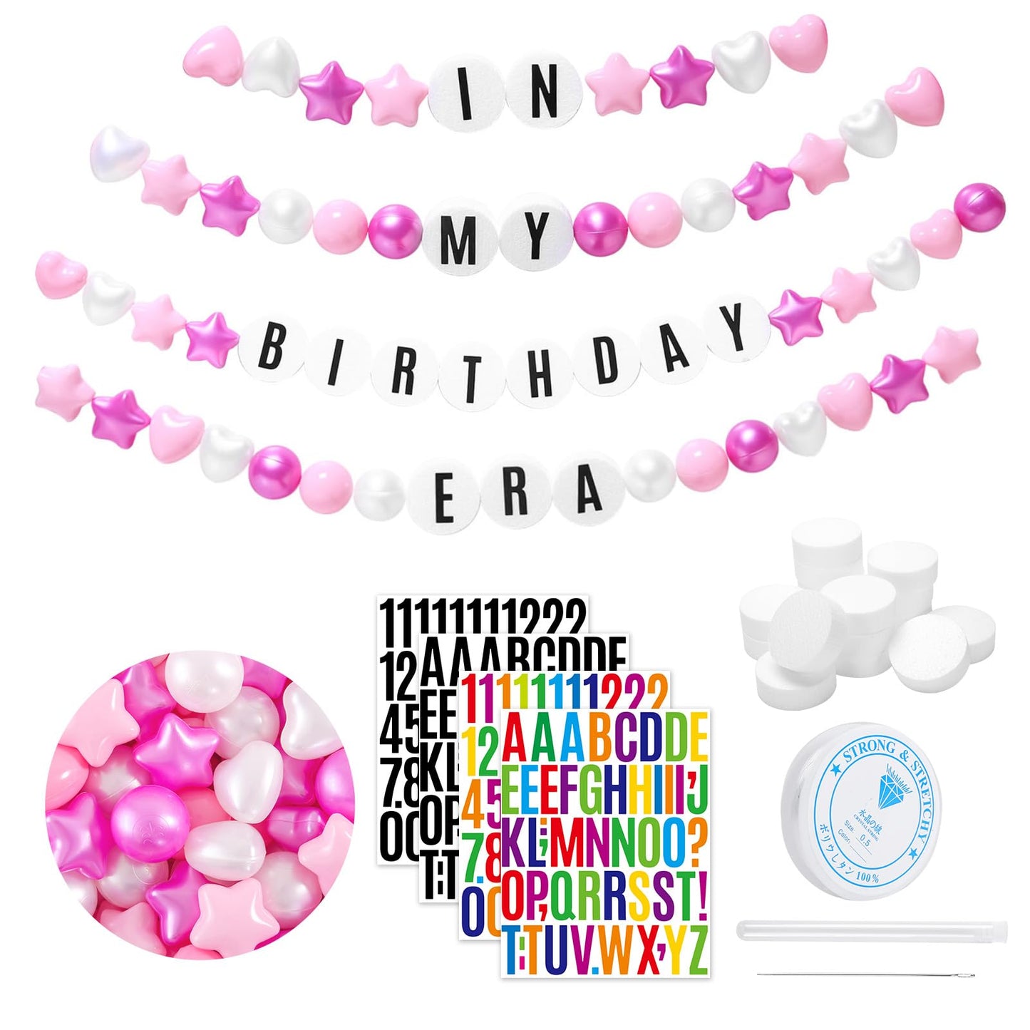 DIY Giant Friendship Bracelet Birthday Garland Kit with Letters Ball