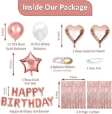 Rose Gold Birthday Party Decorations Kit 50 Piece Set Happy Birthday