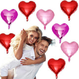 Hot Pink Foil Heart Balloons, 12 Pcs 18 Inch Mylar Heart Shaped Pink