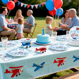 96Pcs Airplane 1st Birthday Decorations for Boys Red & Blue Airplane