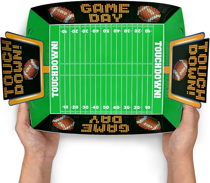 Football Party Supplies Kit for 36 Large Football Food Plates