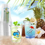 60 Pcs Pool Party Cups 10 oz Clear Disposable Summer Beach Cups