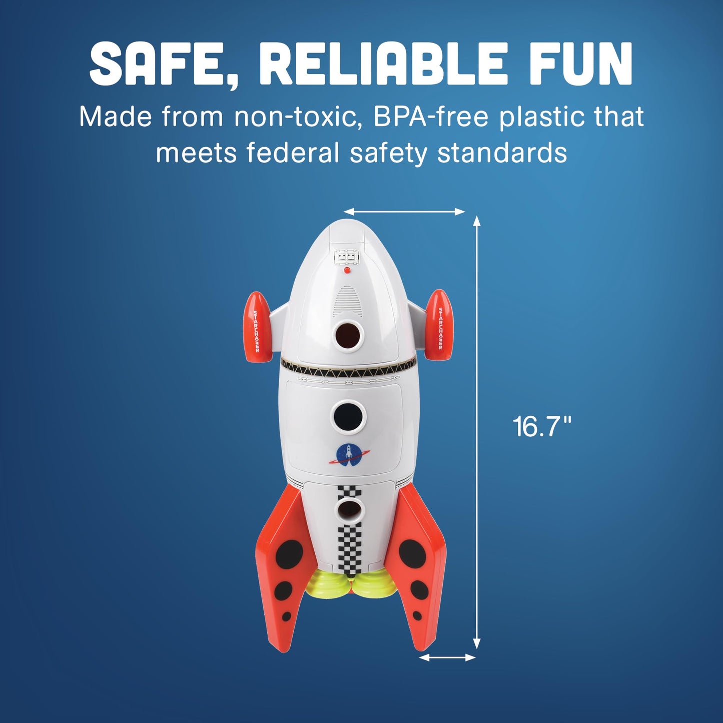 CP Toys Space Mission Rocket Ship Toy, Includes Astronaut Figurines,