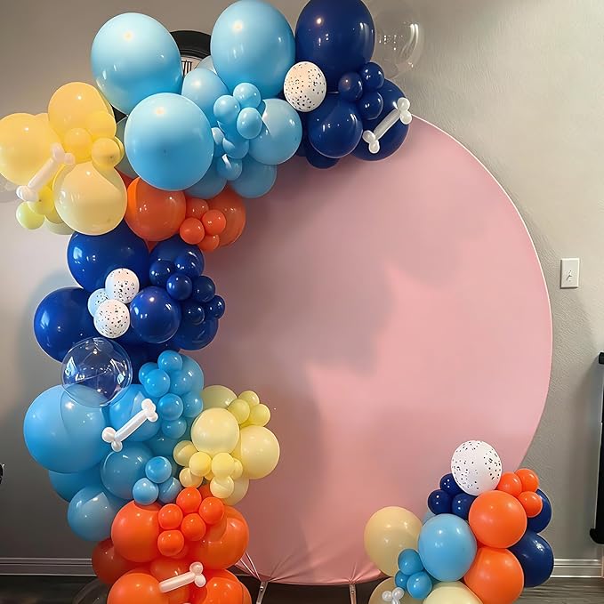 YMSZ Blue and Orange Balloons, 67pcs 12 Inch Royal Light Blue and