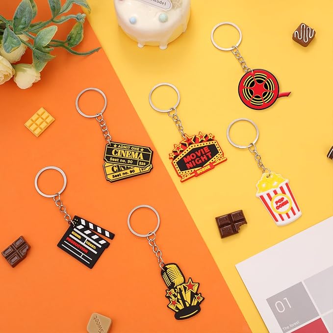 24PCS Movie Night Keychains Movie Night Party Favors Include