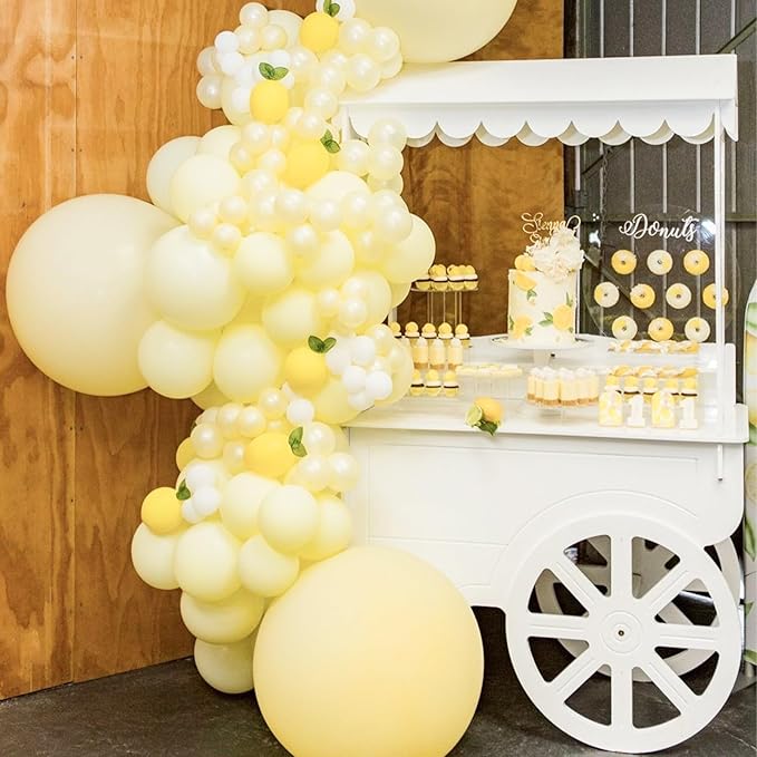 PartyWoo Pastel Yellow Balloons 100 pcs Different Sizes of 36 18 12