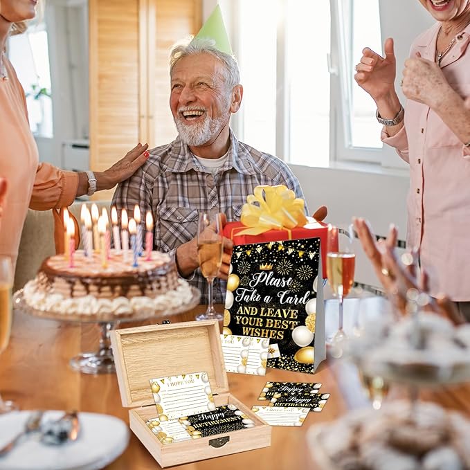 52 Pcs Black Gold Retirement Party Card Box Retire Present Card