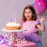 Birthday Candle for Cake, 1 Candle - Purple Bowknot, 2.76 inch Cake