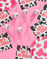 xo, Fetti Disco Cowgirl Pink Reusable Straw Set - 12 pc | Last Disco