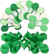 Green-White Party Decorations Streamers Garland - 157Ft Four-Leaf