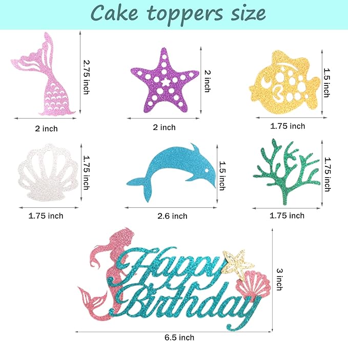 Mermaid Birthday Decorations Little Mermaid Party Supplies with Pink
