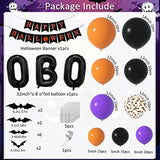 Halloween Balloon Garland Kit 132PCS Black Orange Purple Confetti