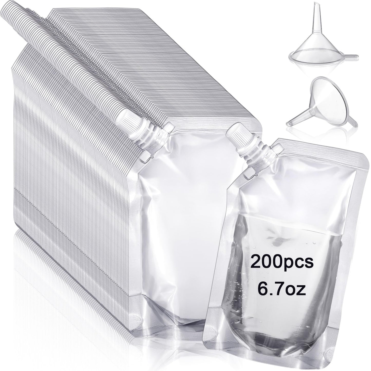Meanplan 200 Pcs Reusable Plastic Pouches Bulk Squeeze Plastic Juice