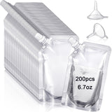 Meanplan 200 Pcs Reusable Plastic Pouches Bulk Squeeze Plastic Juice