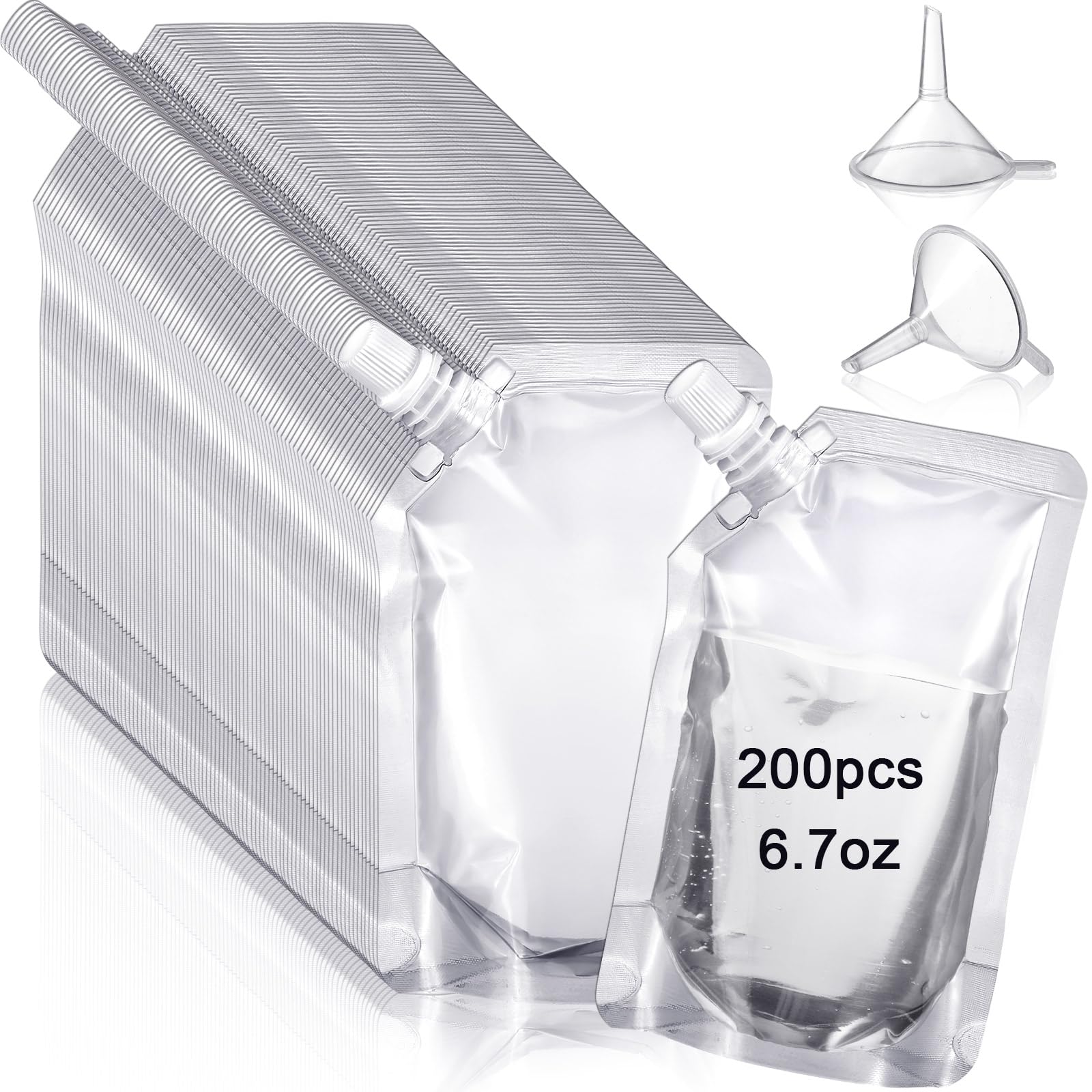 Meanplan 200 Pcs Reusable Plastic Pouches Bulk Squeeze Plastic Juice