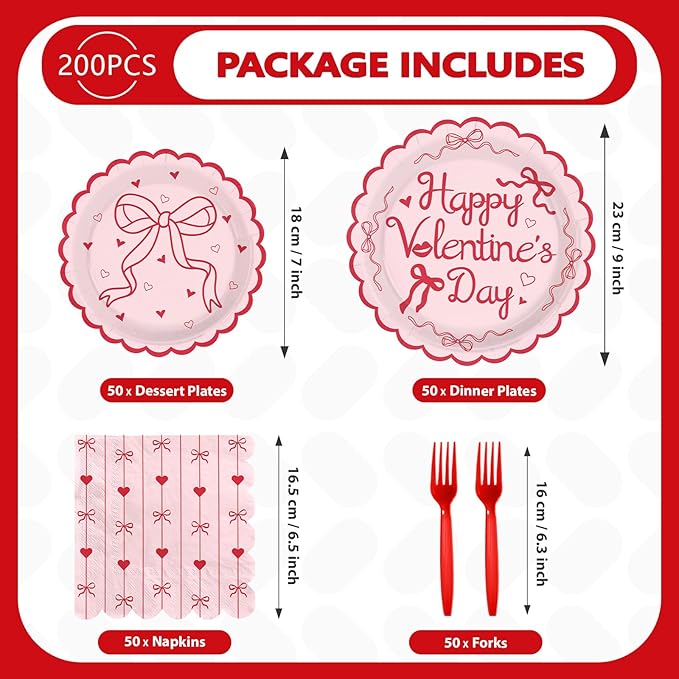 200Pcs Valentine's Day Decorations Happy Valentine