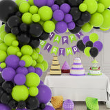 Lime Green Purple Black Balloon Garland Kit, 122PCS Black Purple Fruit