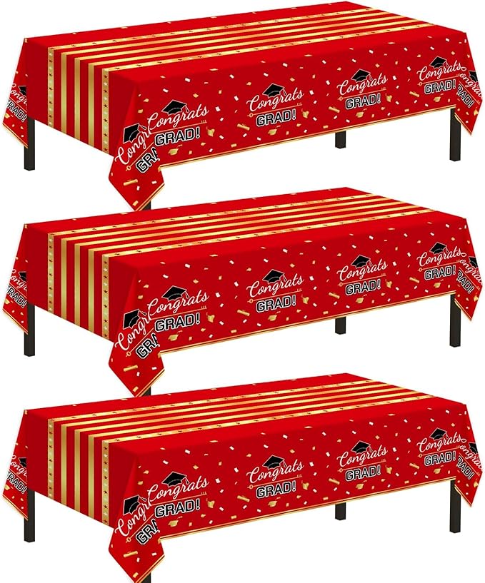 Childom 3 Pack Graduation Tablecloth,Graduation Decorations Class of #