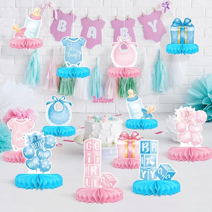 Gender Reveal Decoration Set Includes Baby Reveal Table Decorations