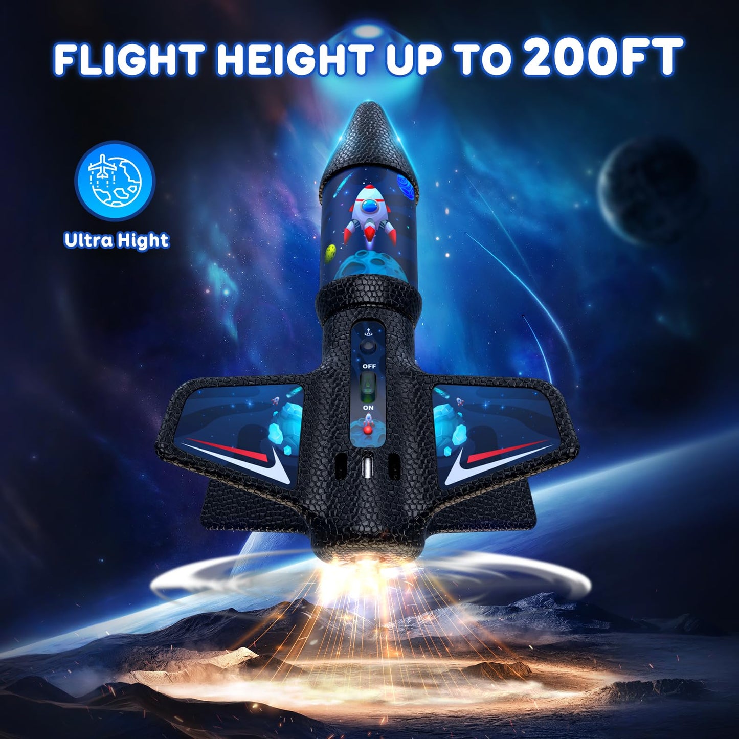 Rceico Rocket Launcher for Kids with Launch Set Up to 200 Ft Air Model