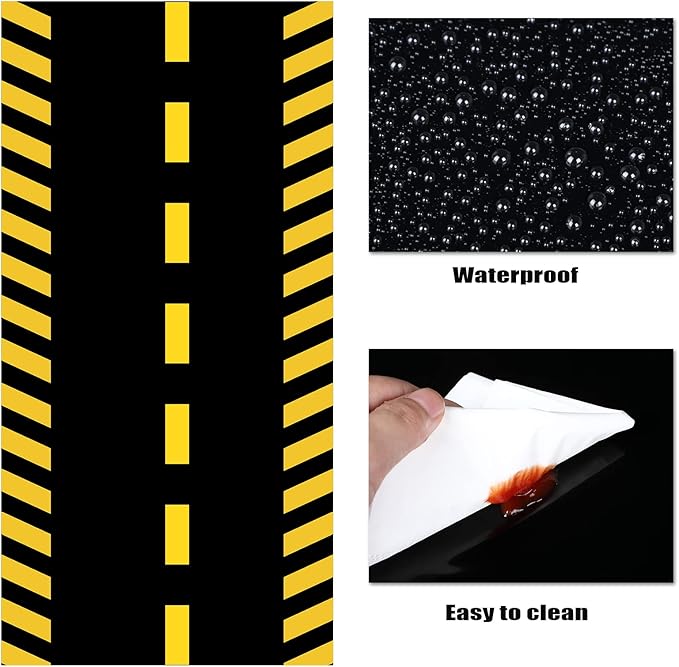 3 Pcs Construction Birthday Party Tablecloth 51 x 71 Inch Road Table