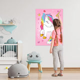 ASTARON Pin The Horn on The Unicorn Birthday Party Game with 30 Horns