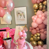 Pink and Gold Balloon Arch Kit 100pcs Metallic Gold Pastel Macaron