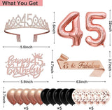 45th Birthday Decorations for Women 32PCS 45th Birthday Party