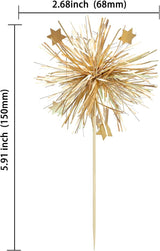 Gyufise 30Pcs Foil Firework Cupcake Toppers Happy Birthday Cake