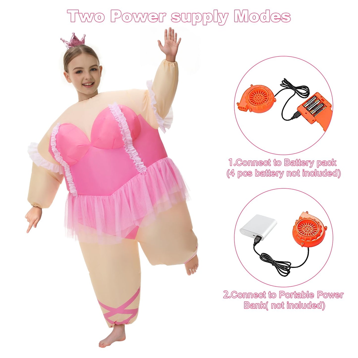 Poptrend Inflatable Ballet Costumes for Kids Funny Halloween Blow up