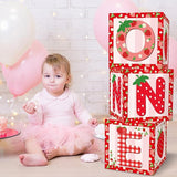 3Pcs Strawberry 1st Birthday Party Decorations Supplies Strawberry
