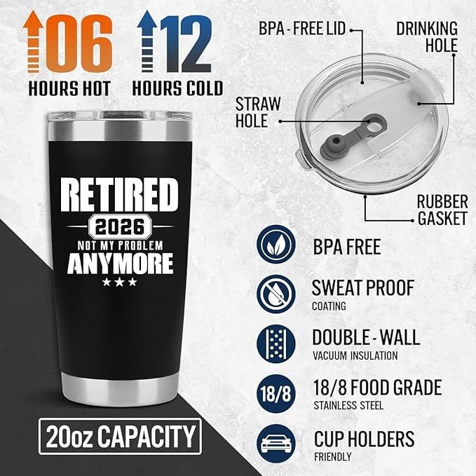 Retirement Gifts for Men 2026 - Retired Not My Problem Anymore -
