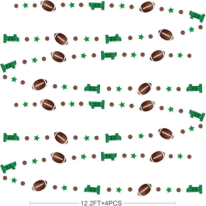 Football 1st Birthday Party Decorations Glitter Star Circle Dot