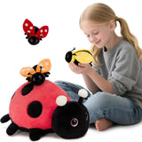 MaoGoLan 4Pcs Ladybug Stuffed Animal,Kawai Mother Ladybird Plush Toys