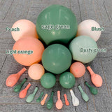Sage Green Peach Balloon Arch, Double Stuffed Dusty Green Pastel