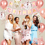 25th Happy Birthday Party Decorations Rose Gold Birthday Decorations