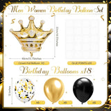 2 Set Black and Gold Balloon Stand Kits Gold Crown Balloons Sticks