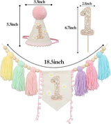 Baby First Birthday Party Decorations Macaron High Chair Banner