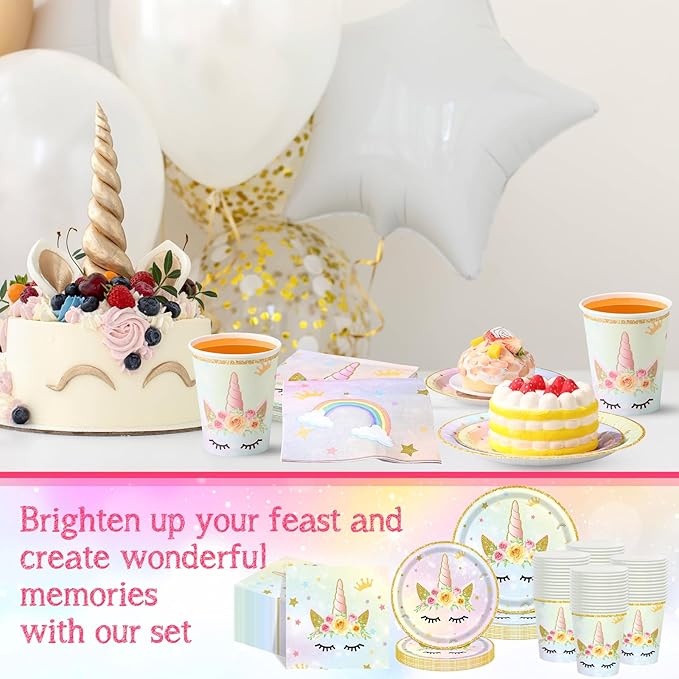 250 Pcs Unicorn Fairy Party Decoration for Girl Happy Birthday