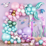 Mermaid Balloon Garland Arch Kit Pastel Pink Purple Teal Blue