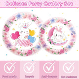 153 Pcs Easter Bunny Birthday Party Decorations Kit with Bunny
