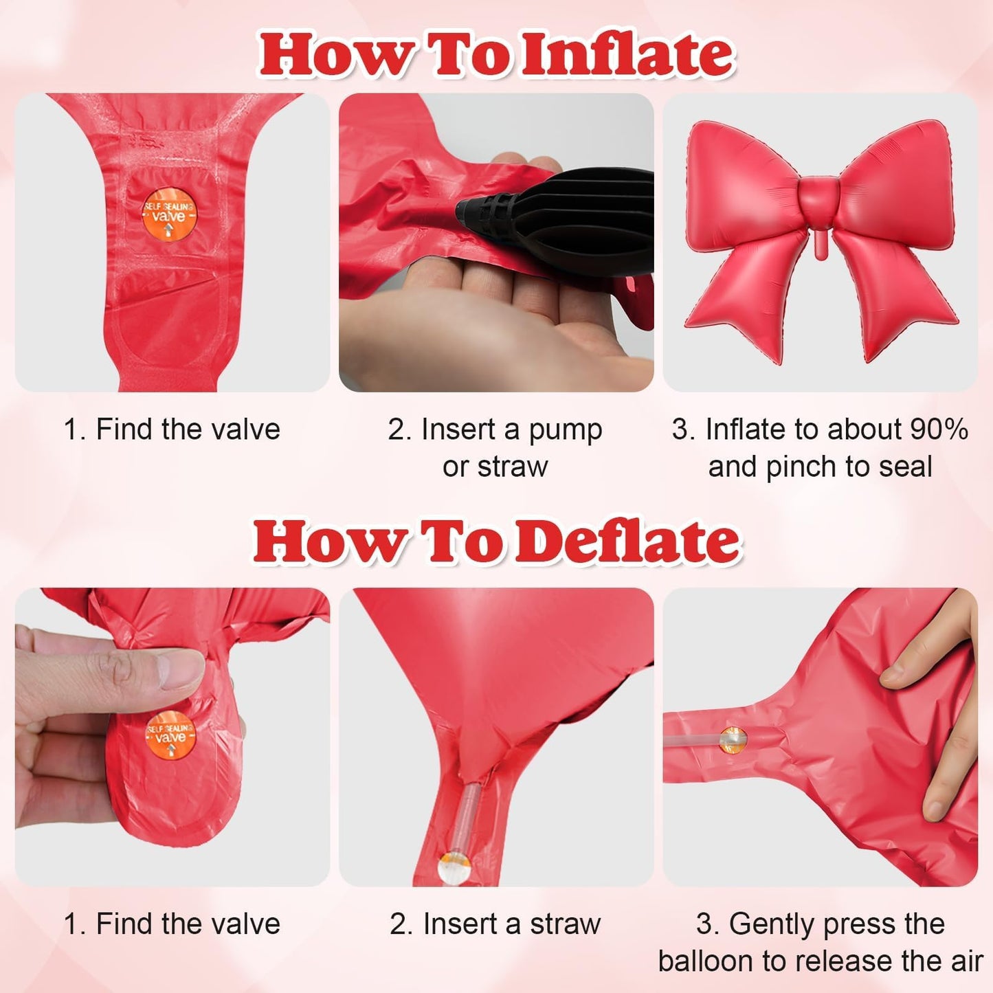 Red Bow Birthday Decorations, Red Happy Birthday Banner with Satin