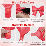 Red Bow Birthday Decorations, Red Happy Birthday Banner with Satin