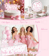 Cocomigo 251pcs Coquette Birthday Decorations, All-in-1 Pink Bow