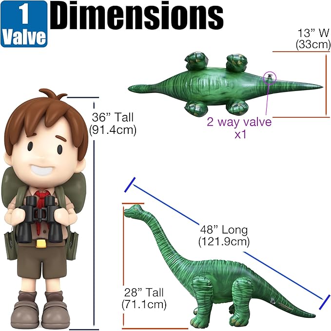 Jet Creations Inflatable Brachiosaurus Dinosaur Toy 28” Tall/48”