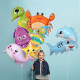 9 Pcs Sea Animal Balloons, Under The Sea Decorations, Creature Shark