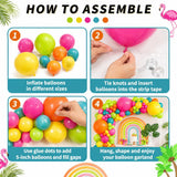 141 Pcs Rainbow Neon Balloon Arch Kit, Hot Pink Lime Green Orange