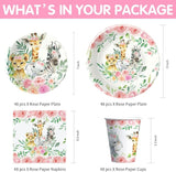 Safari Jungle Theme Party Supplies for Girl Animal Safari Birthday