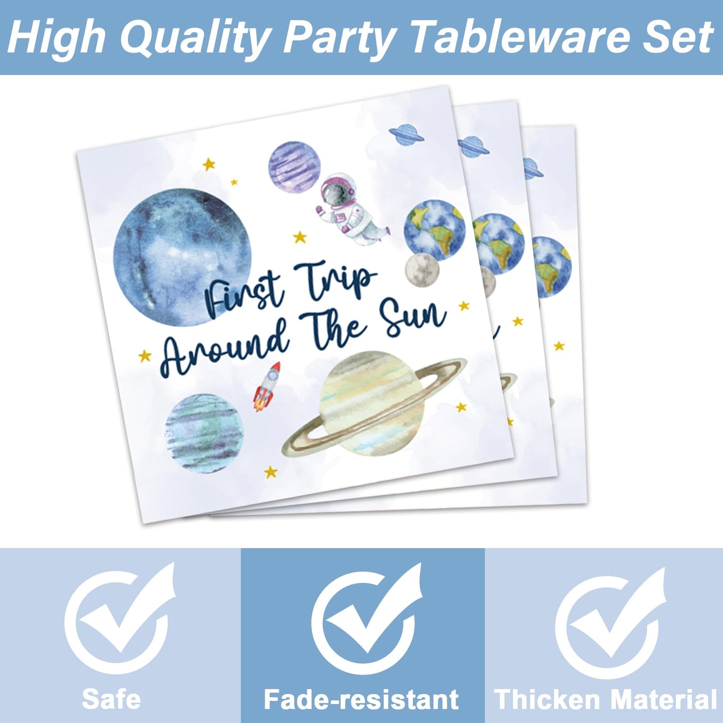 96 PCS First Trip Around The Sun Birthday Party Decorations Outer