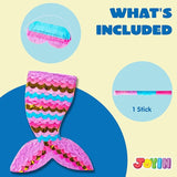 Mermaid Tail Pinata with Plastic Bat and Paper Blindfold for Fun